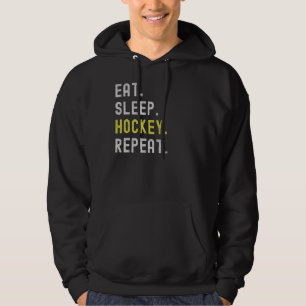 Eat Sleep Hockey Herhaal Funny Hockey Player Hoodie