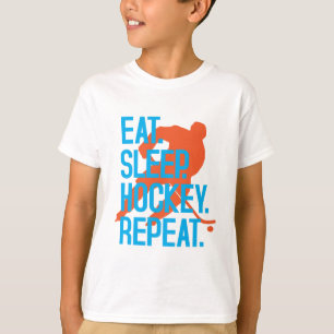 Eat Sleep Hockey Herhaal Funny Sports Hockey Quote T-shirt