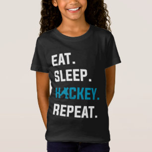 Eat Sleep Hockey Herhaal Goalkeeper Goalie Player T-shirt