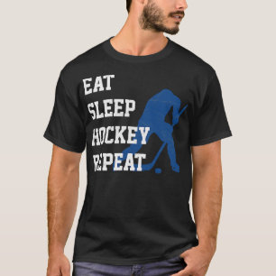 Eat Sleep Hockey Herhaal Hockey Player T-shirt