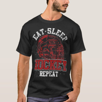 Eat Sleep Hockey Herhaal Ice Hockey Goalie Gift Fu T-shirt