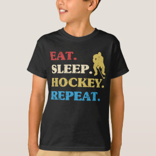 Eat Sleep Hockey Herhaal Ice Hockey Hobby T-shirt