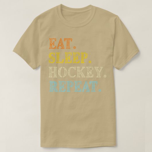 Eat Sleep Hockey Herhaal Ice Hockey T-shirt (Design voorkant)