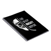 Eat Sleep Hockey Herhaal Kerstmis voor kinderen Te Notitieboek (Rechterzijde)