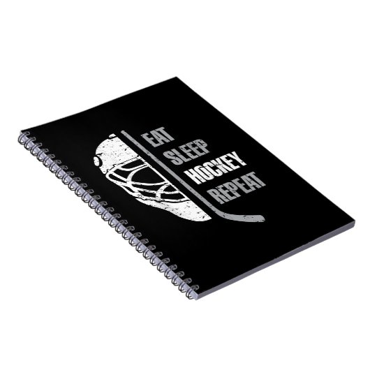 Eat Sleep Hockey Herhaal Kerstmis voor kinderen Te Notitieboek (Rechterzijde)