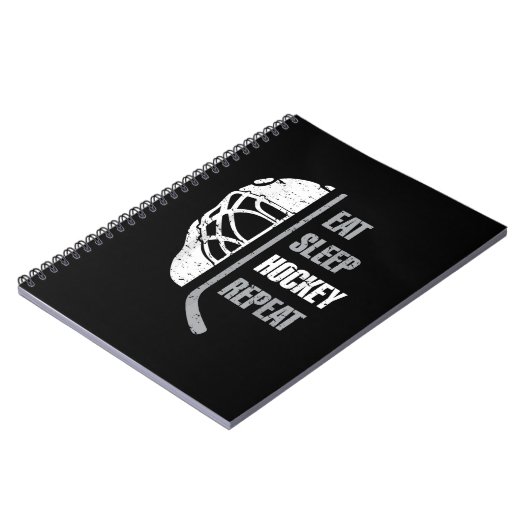 Eat Sleep Hockey Herhaal Kerstmis voor kinderen Te Notitieboek (Linkerzijde)