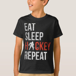 Eat Sleep Hockey Herhaal Youth Ice Hockey T-shirt
