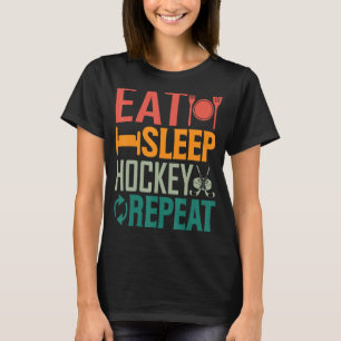 Eat Sleep Hockey Herhalen Funny Ice Hockey P T-shirt