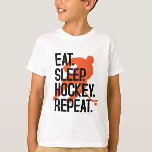 Eat Sleep Hockey Herhalen Funny Sports Hockey T-shirt