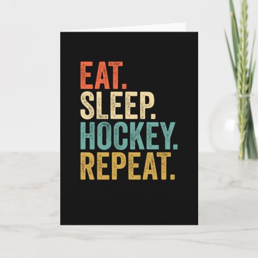 Eat Sleep Hockey herhalen Kaart (Voorkant)