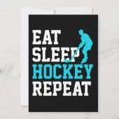 Eat Sleep Hockey Herhalen Kaart (Voorkant)