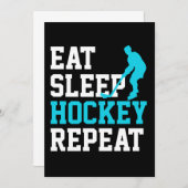 Eat Sleep Hockey Herhalen Kaart (Voorkant / Achterkant)