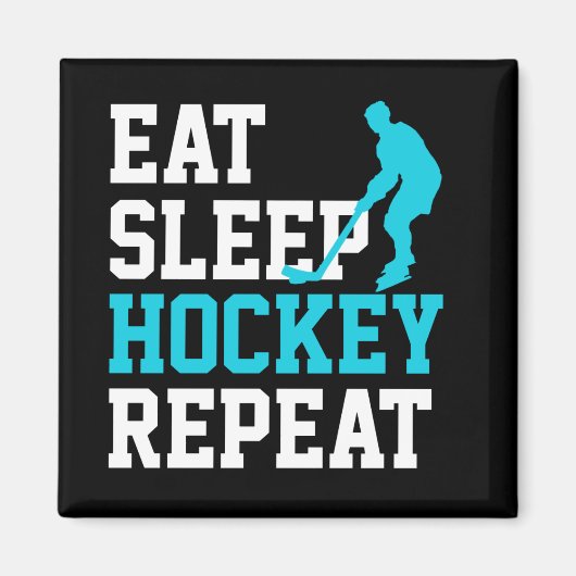 Eat Sleep Hockey Herhalen Magneet (Voorkant)