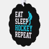 Eat Sleep Hockey Herhalen Ornament Kaart (Links)
