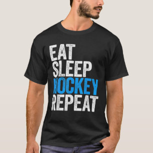 Eat Sleep Hockey Herhalen Sport Game T-shirt