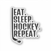 Eat Sleep Hockey Herhalen Sticker (Voorkant)