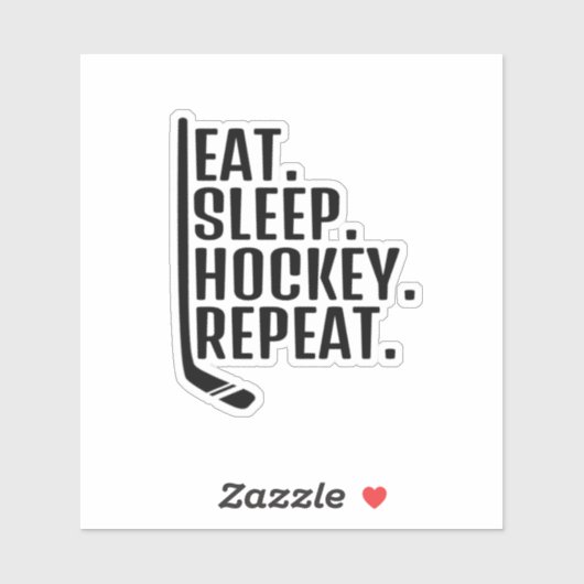 Eat Sleep Hockey Herhalen Sticker (Vel)
