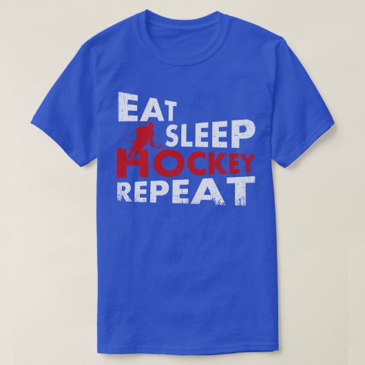 Eat Sleep Hockey Herhalen T-shirt (Design voorkant)