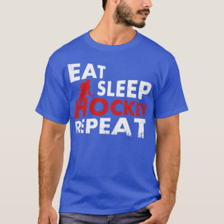 Eat Sleep Hockey Herhalen T-shirt