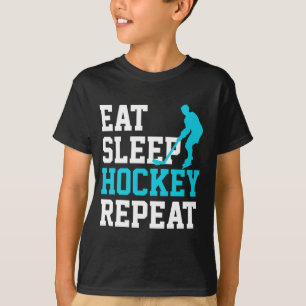 Eat Sleep Hockey Herhalen T-shirt