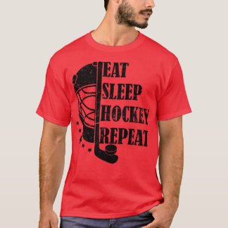 Eat Sleep Hockey Herhalen T-shirt