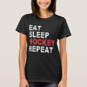 Eat Sleep Hockey Herhalen T-shirt