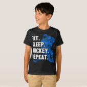 Eat Sleep Hockey Herhalen T-shirt (Voorkant volledig)