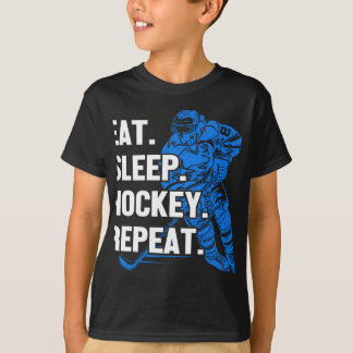 Eat Sleep Hockey Herhalen T-shirt