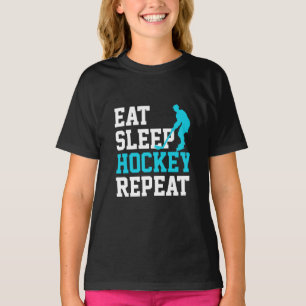 Eat Sleep Hockey Herhalen T-shirt