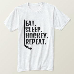 Eat Sleep Hockey Herhalen T-Shirt