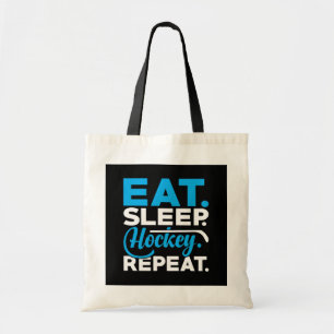 Eat Sleep Hockey Herhalen Tote Bag