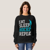 Eat Sleep Hockey Herhalen Trui (Voorkant volledig)