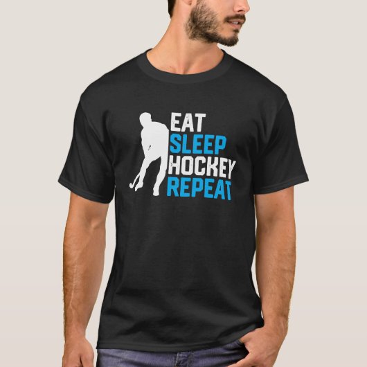 Eat Sleep Hockey herhalen voor Hockey-spelers T-shirt (Voorkant)