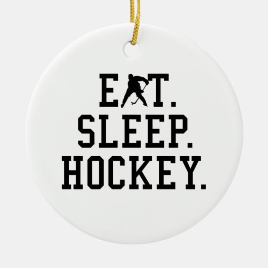 Eat Sleep Hockey - Hockey Lovers Keramisch Ornament (Voorkant)