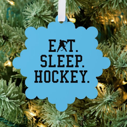 Eat Sleep Hockey - Hockey Lovers Ornament Kaart (Insitu (Drie))