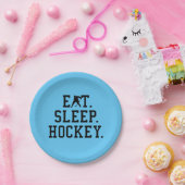 Eat Sleep Hockey - Hockey Lovers Papieren Bordje (Feest)