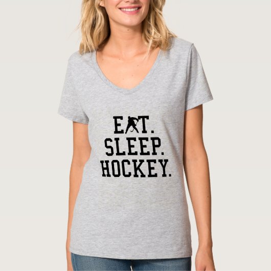 Eat Sleep Hockey - Hockey Lovers T-shirt (Voorkant)