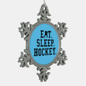 Eat Sleep Hockey - Hockey Lovers Tin Sneeuwvlok Ornament (Links)