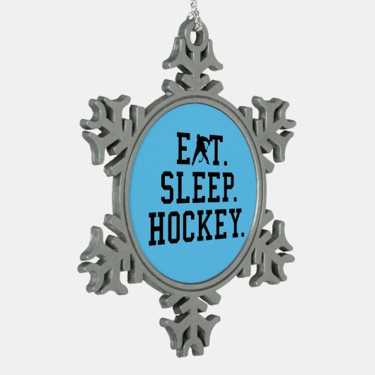 Eat Sleep Hockey - Hockey Lovers Tin Sneeuwvlok Ornament (Links)