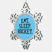 Eat Sleep Hockey - Hockey Lovers Tin Sneeuwvlok Ornament (Rechts)