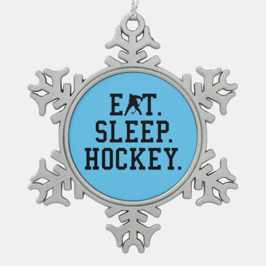 Eat Sleep Hockey - Hockey Lovers Tin Sneeuwvlok Ornament (Voorkant)
