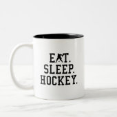 Eat Sleep Hockey - Hockey Lovers Tweekleurige Koffiemok (Links)