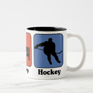 Eat Sleep Hockey-mok Tweekleurige Koffiemok