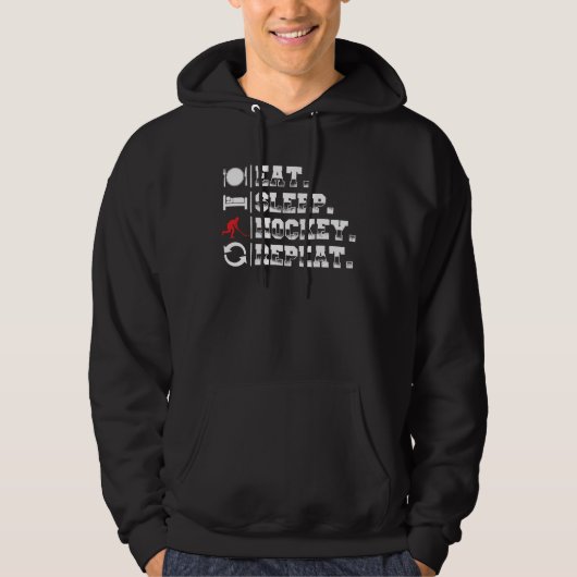 Eat Sleep Hockey | Player-cadeauidee Hoodie (Voorkant)