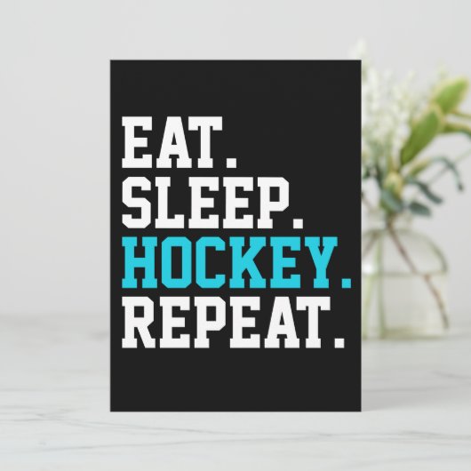 Eat Sleep Hockey Repat - Hockey Lovers Kaart (Staand voorkant)