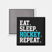 Eat Sleep Hockey Repat - Hockey Lovers Magneet (Voorkant / Achterkant)