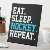 Eat Sleep Hockey Repat - Hockey Lovers Reclamebord Met Voetstuk (Insitu)