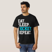 Eat Sleep Hockey Repat - Hockey Lovers T-shirt (Voorkant volledig)
