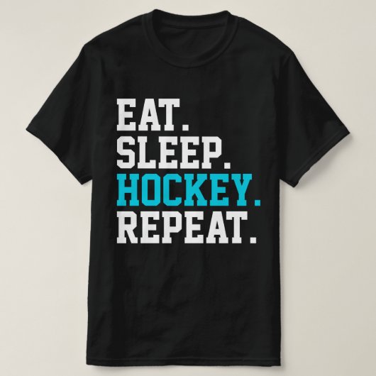 Eat Sleep Hockey Repat - Hockey Lovers T-shirt (Design voorkant)