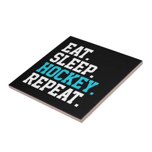 Eat Sleep Hockey Repat - Hockey Lovers Tegeltje (Zijkant)